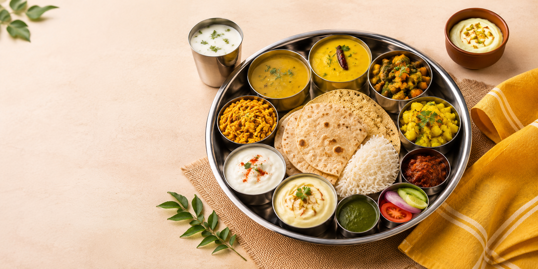 Vibrant Indian Gujarati Thali Feast